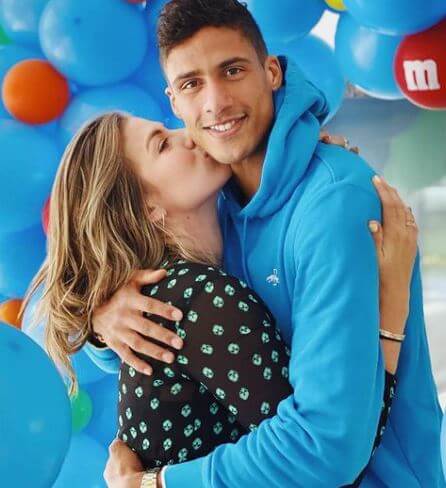 Camille Tytgat with her husband Raphael Varane.